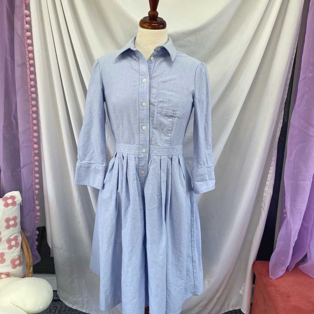 Chambray/Light Blue JNY Button-Up Dress